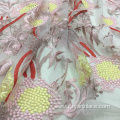 Colorful Sunflower Lace Embroidered Mesh Fabric